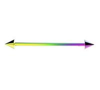 Vault 101 Limited Rainbow Industrial Scaffold Barbell Ear Piercing Bar - 316L Surgical Steel with Cone Ends - 16G (1.2mm) / 14G (1.6mm) Multiple Lengths 32mm-42mm (1.6mm (14G) x 35mm x 5mm (Cones))