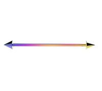 Vault 101 Limited Rainbow Industrial Scaffold Barbell Ear Piercing Bar - 316L Surgical Steel with Cone Ends - 16G (1.2mm) / 14G (1.6mm) Multiple Lengths 32mm-42mm (1.6mm (14G) x 40mm x 5mm (Cones))