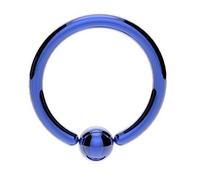 Vault 101 Limited Surgical Steel Ball Closure Captive Ring BCR, Lip Nose Ear Tragus Septum Ring Blue (1.6mm (14g), 12 MM)