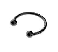 Vault 101 Limited Surgical Steel Horseshoe Bar Anodized Black - Lip Nose Septum Ear Ring Various 1.2mm(16g), 12 MM