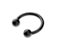 Vault 101 Limited Surgical Steel Horseshoe Bar Anodized Black - Lip Nose Septum Ear Ring Various 1.2mm(16g), 8 MM