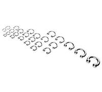 Vault 101 Limited Surgical Steel Horseshoe Bar - Lip Nose Septum Ear Ring (2mm (12g) x 14mm x 5mm Balls)