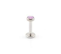 Vault 101 Limited Surgical Steel Opal LABRET - (1.6mm (14g) x 10mm Pink)