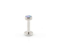 Vault 101 Limited Surgical Steel Opal LABRET - (1.6mm (14g) x 8mm Purple)