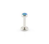 Vault 101 Limited Surgical Steel Opal LABRET - (1.6mm (14g) x 8mm Zircon)