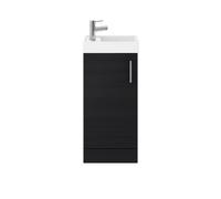 Nuie Vault 400mm Floor Standing Cabinet & Basin - Charcoal Black, Black