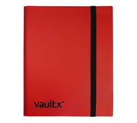 Vault X 12 Pocket Trading Card Strap Binder, 480 cards, Standard, 20 Side-Loading Pages, Folder for Collectible Card Games, Sports, TCG (Red)