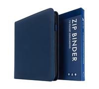 Vault X 12 Pocket Zip Binder, 480 Cards, Exo-Tec Material, 20 Side-Loading Pages (Blue)