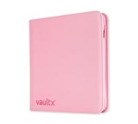 Vault X 12 Pocket Zip Binder, 480 Cards, Exo-Tec Material, 20 Side-Loading Pages (Pink)