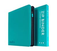 Vault X 12 Pocket Zip Trading Card Binder 480 Cards Exo-Tec (Teal) | Holds 480 standard-size TCG cards in 20 side-loading 12-pocket pages. Padded, water-resistant Exo-Tec cover.
