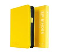 Vault X 4 Compartment Card Folder with Zipper, 160 Cards, Premium Exo-Tec Album Material, 20 Side Load Pages, Collecting Playing Cards Folder, Sports Cards, TCG (Yellow)