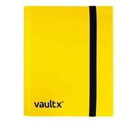Vault X 4 Pocket Trading Card Strap Binder, 160 cards, Standard, 20 Side-Loading Pages, Folder for Collectible Card Games, Sports, TCG (Yellow)