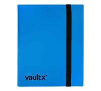 Vault X 4 Pocket Trading Card Strap Binder, 160 cards, Standard, 20 Side-Loading Pages, Folder for Collectible Card Games, Sports, TCG (Blue)