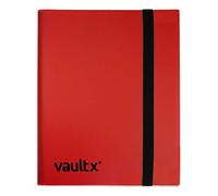 Vault X 4 Pocket Trading Card Strap Binder, 160 cards, Standard, 20 Side-Loading Pages, Folder for Collectible Card Games, Sports, TCG (Red)