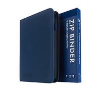 Vault X 9 Pocket Zip Binder, 360 Cards, Exo-Tec Material, 20 Side-Loading Pages (Blue)