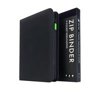 Vault X 9 Pocket Zip Binder, 360 Cards, Exo-Tec Material, 20 Side-Loading Pages (Black)