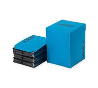 Vault X Large Standard Deck Box with 150 Black Sleeves, fits 100+ Sleeved Trading Cards (Blue)