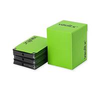 Vault X Large Standard Deck Box with 150 Black Sleeves, fits 100+ Sleeved Trading Cards (Green)