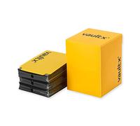 Vault X Large Standard Deck Box with 150 Black Sleeves, fits 100+ Sleeved Trading Cards (Yellow)