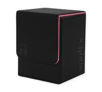 Vault X Toploading Deck Box, 80+ Sleeved Trading Cards, Exo-Tec Material, Magnetic Lid (Black/Pink)