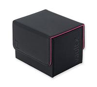 Vault X Trading Card Sideloading Deck Box, 100+ sleeved cards, Premium Exo-Tec Material, Card Holder Storage Box, Detachable Magnetic Lid, for MTG Commander Game, TCG (Black/Electric Pink)