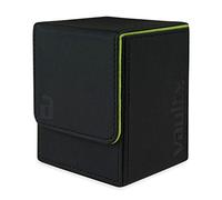 Vault X Trading Card Toploading Deck Box, 80+ sleeved cards, Premium Exo-Tec Material, Card Holder Storage Box, Detachable Magnetic Lid, for MTG Commander, TCG (Black/Electric Green)