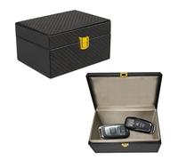 VAULTA® Triple-Layer Faraday Box for Car Keys - XXL Carbon Fibre Anti-Theft Signal Blocker Case | Nano-Metal Hybrid Shield | RFID, GPS, WiFi & 5G Protection | Keyless Car Theft Prevention Box