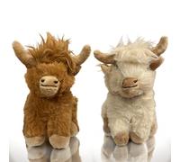 Vaulted Skulls & Co Cow Dog Toy Bundle 6" Small | Squeaky Cow Toys | Stuffed Cow Toys for Dogs | Squeaky Chew Dog Toy Cow | Brown/Tan | 2-Pack
