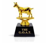 Vaulted Skulls & Co Goat Trophy 3 Inches | Greatest of All Time Trophy (G.O.A.T) Small | Mini G.O.A.T Trophy | Sports Team Trophies | Funny Office Trophy | Gold/Black | 3"