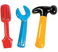 Vaulted Skulls & Co Inflatable Tool Set | Construction Tool Kit Prop | Inflatable Hammer, Wrench, Screwdriver | Multicolor | 23 inches | 3/Set
