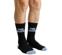 Vaulted Skulls & Co The Boss Socks | Boss Gift Socks | Funny Boss Sock | Office Sock Gift | White Elephant Office Gifts | Black/White | One Size, Black and White, One Size