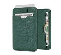 Vaultskin Chelsea Slim Leather Card Wallet for Men, RFID (Matt Green)
