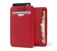 Vaultskin Chelsea Slim Leather Card Wallet for Men, RFID (Red)