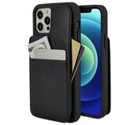 Vaultskin ETON Wallet Case for iPhone 14, Card Holder (Black) | Slim minimalist thin cover, holds up to 8 cards and cash, magnetic closure, shock-resistant bumper, Italian leather, gift box