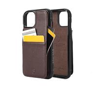 Vaultskin ETON Wallet Case for iPhone 15, Card Holder (Brown) | Slim minimalist thin cover, holds up to 8 cards and cash, magnetic closure, shock-resistant bumper, Italian leather, gift box