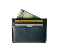 Vaultskin MOORGATE Slim Card Holder - Minimalist Leather Wallet, RFID Blocking Sleeve, Fits Front Pocket, for Men and Women (Midnight Navy)