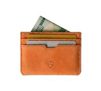 Vaultskin MOORGATE Slim Leather Credit Card Holder, RFID Wallet (Amber)