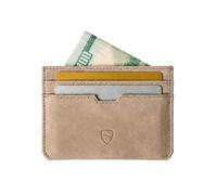 Vaultskin MOORGATE Slim Leather Credit Card Holder, RFID Wallet (Beige)
