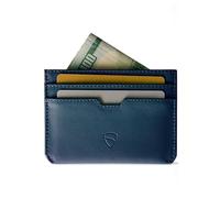 Vaultskin MOORGATE Slim Leather Credit Card Holder, RFID Wallet (Blue)