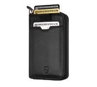 Vaultskin Notting Hill Slim Minimalsit RFID Blocking Wallet for Men - Leather Zipper Wallets for Men and Women with Coin Pocket, Card Holder & Front Pocket, Ideal Gift (Black)