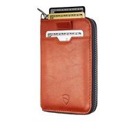Vaultskin Notting Hill Slim Minimalsit RFID Blocking Wallet for Men - Leather Zipper Wallets for Men and Women with Coin Pocket, Card Holder & Front Pocket, Ideal Gift (Cognac)