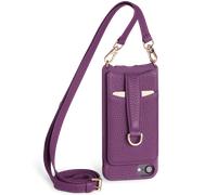 Vaultskin VICTORIA Case - Leather Strap in Spanish Violet for iPhone SE 2020/2022