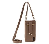 Vaultskin VICTORIA Wallet Case for iPhone X/XS, Crossbody Strap (Brown)