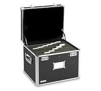 Vaultz Portable File Box - 17.5 x 14 x 12.5 Inch Legal/Letter Size Storage Box with Dual-Combination Locking for Document Filing and Organization,Black