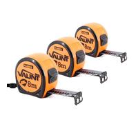 Vaunt Premium Heavy Duty 8m Metric Compact Pocket Tape Measures Class II - Triple Pack of 3