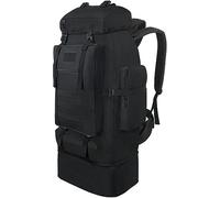 Vaupan Hiking Backpack, 100L Large Camping Backpack, Expandable Waterproof Molle Rucksack, Outdoor Sport Travel Daypack Military Tactical Backpack for Men Women (Black)