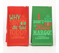 Vaurna National Lampoon's Christmas Vacation Kitchen Towels Officially Licensed 2 Pack | 16x28 Holiday Dish Towels and Hand Towels | Griswold Christmas Decor White Elephant Gift (Todd/Margo)
