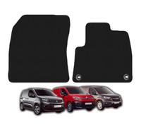 Vauxhall Combo/Citroen Berlingo/Peugeot Partner 2019+ Front Van Mats - Tailored Fit Carpet Mat Set, Black, Anti-Slip Backing, Waterproof, Custom Fit by Carsio