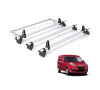 Vauxhall Combo Roof Rack 3X Bars + Rear Roller Fits 2012-2018 Rhino Kammbar Pro Suitable Only For Rear Barn Doors