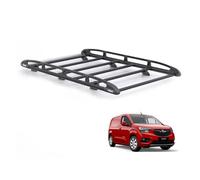 Rhino Black Roof Rack for Vauxhall Combo E 2018+ Van (Only for L1 Wheelbase Models) Heavy Duty KammRack Black with Integrated Ladder Roller (B672)